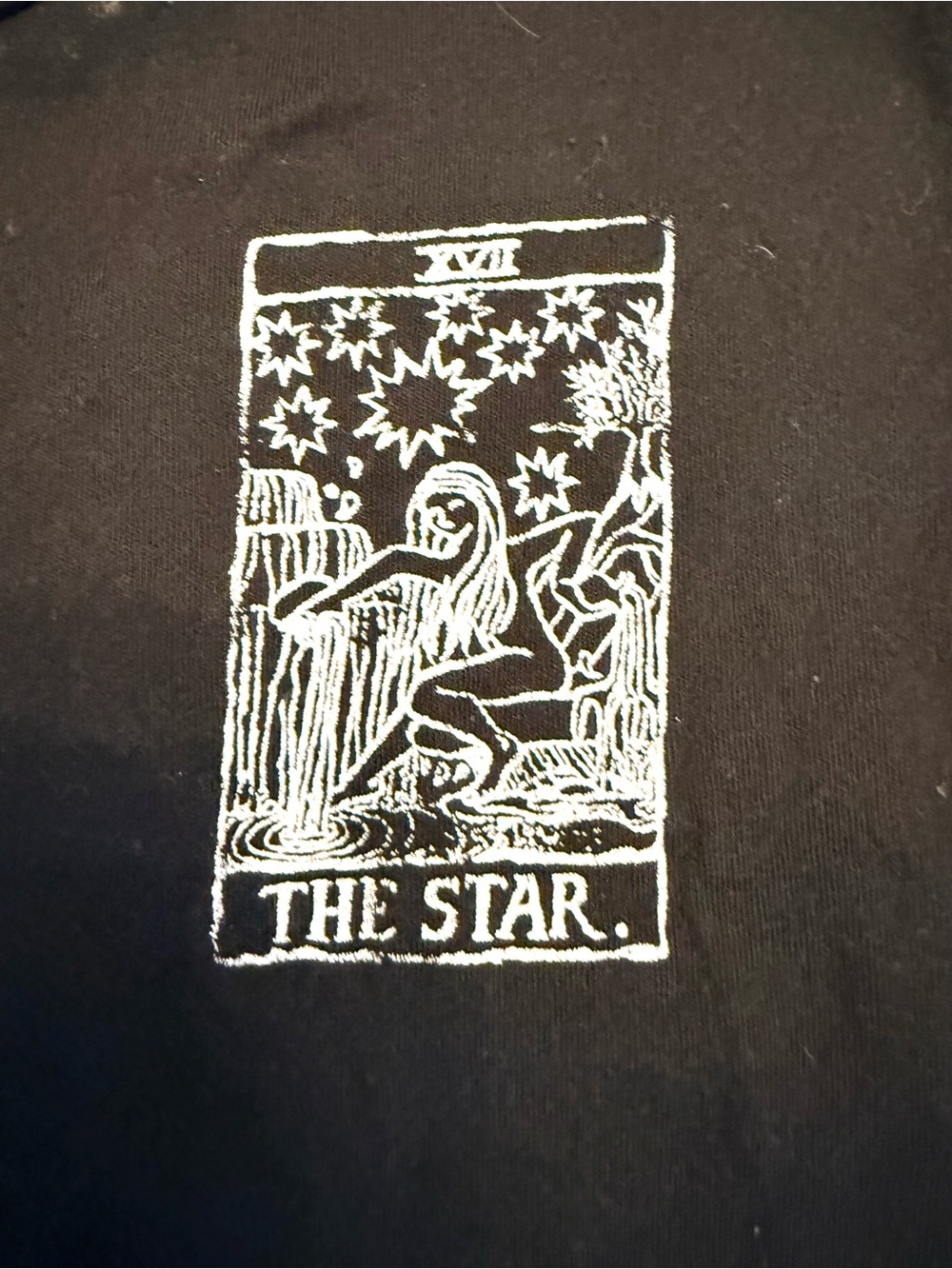 Garage The Star Tarot Art Print — White on Black